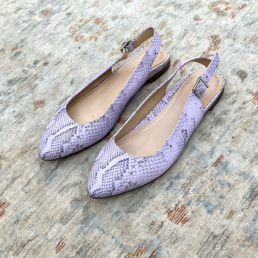 Vionic Purple Snakeskin Flats - Picture 3 of 8